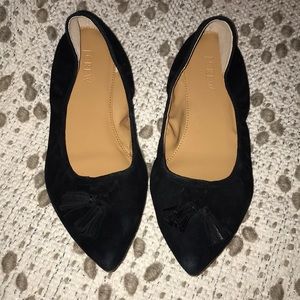 J. Crew new suede tassel flats